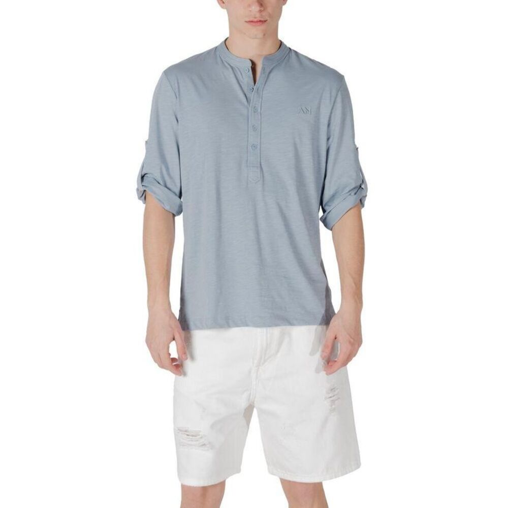 Antony Morato Cotton Crew Neck T-Shirt Men Blue T-Shirts